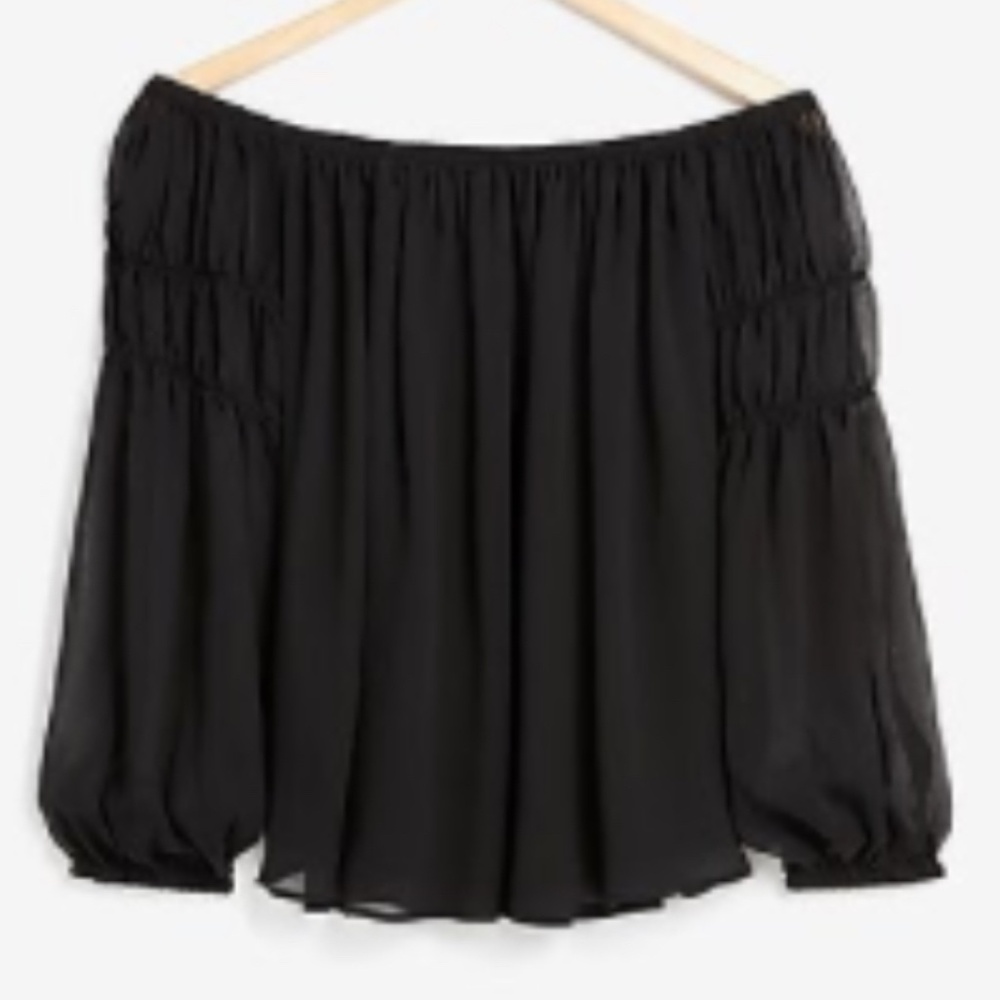 Off The Shoulder Smocked Sleeve Top